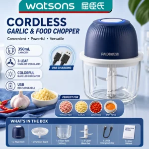Mini Food Chopper for Garlic, Minced Meat & Vegetables