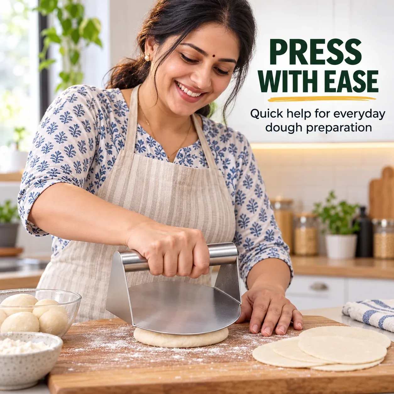 Stainless Steel Roti & Puri Dough Press (Buy 1 Get 1 Free) - Image 2