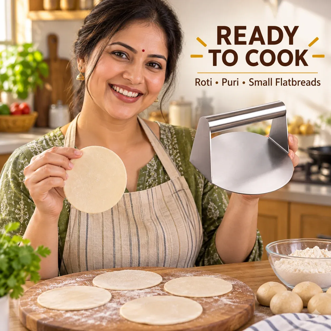 Stainless Steel Roti & Puri Dough Press (Buy 1 Get 1 Free) - Image 3
