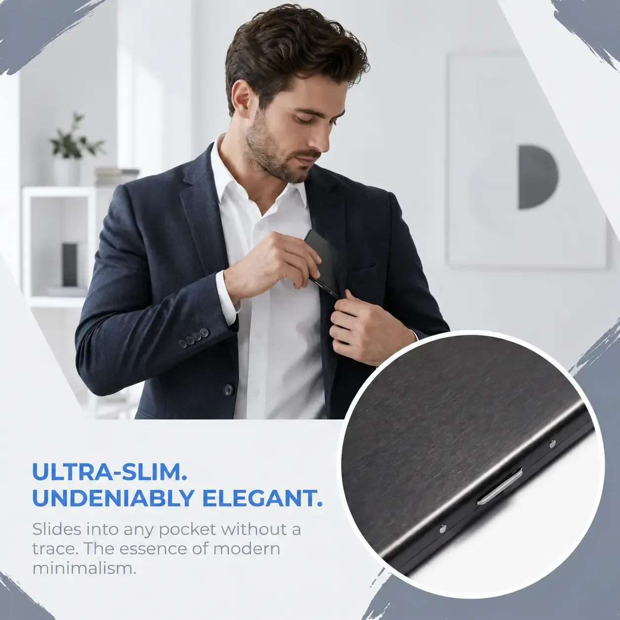 RFID Blocking Stainless Steel Card Holder, Slim Portable Anti-Theft Metal Credit Card Case - Image 5