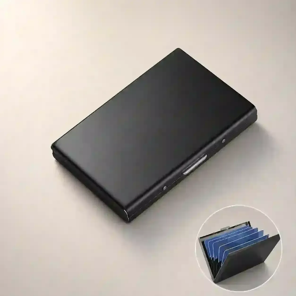 RFID Blocking Stainless Steel Card Holder, Slim Portable Anti-Theft Metal Credit Card Case - Image 8